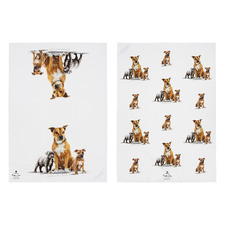 2 Piece Staffy Terrier Puppy Love Kitchen Towel Set