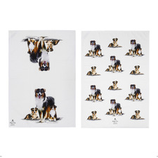 2 Piece Australian Shepherd Puppy Love Kitchen Towel Set
