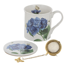 Blue Hydrangea Jenny's Garden 330ml Mug with Coaster