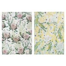 2 Piece Trudy's Garden Wattle & Waratah Tea Towel Set
