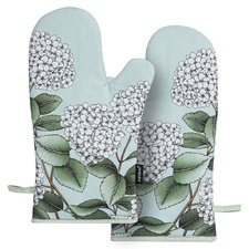 2 Piece Mint Secret Garden Oven Mitt Set