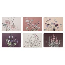 6 Piece Pink & Red Secret Garden Placemat Set