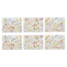 6 Piece Garden Hens Placemat Set