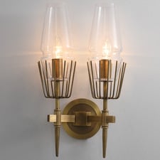 Chaillot Replica Glass 2 Light Wall Sconce