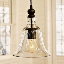 Rustic Glass Bell Pendant Light