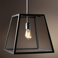 Filament Metal & Glass Pendant Light