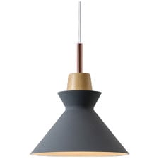 Stamp Dark Grey Cone Plywood Pendant Light