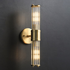 Griffin Fluted Glass 2 Light Wall Sconce