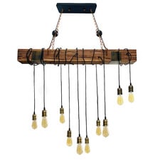 Ronald Iron & Timber 10 Light Pendant