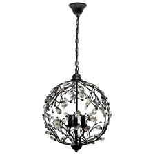 Beatrix 3 Light Metal & Crystal Pendant