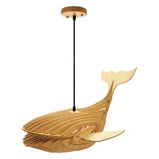 Whale Wooden Pendant Light