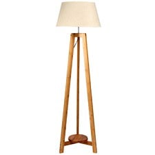 Diogo Bamboo Linen Tripod Floor Lamp