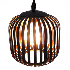 Black Round Metal LED Hanging Lantern