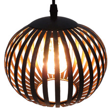 Lorne Black Round Iron LED Hanging Lantern