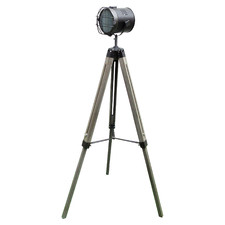 Navvel Metal & Wood Tripod Floor Lamp