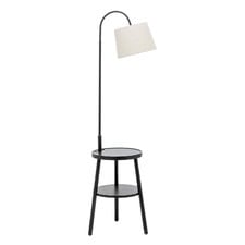 Hoover Rubberwood Floor Lamp with USB Charger