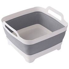 Grey & White Foldable Colander