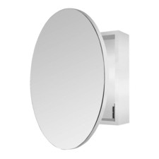 Round Mirror Single Door Cabinet