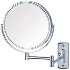 Round 5 & 10x Magnification Wall Mounted Shaving Mirror