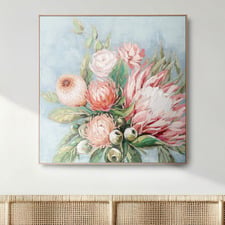 Blue Protea Framed Canvas Wall Art