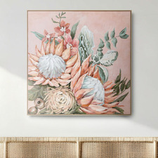 Pink Protea Framed Canvas Wall Art
