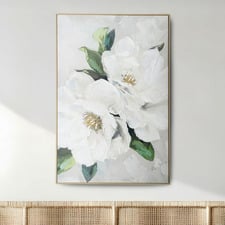 White Magnolia Framed Canvas Wall Art