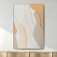 Apricot Waves Framed Canvas Wall Art