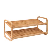 2 Tier Stackable Bamboo Shoe Shelf