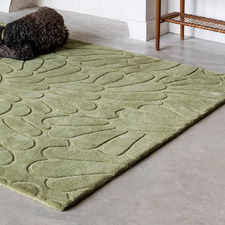 Hedgerow Green Coleby Petals Hand-Tufted Wool Rug