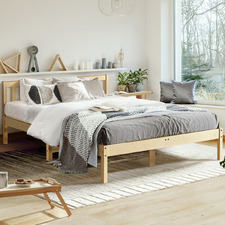 Natural Hamilton Pine Wood Platform Bed