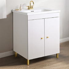 Yuli 600mm Freestanding Single Vanity with Ceramic Countertop