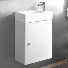 Samson 400mm Wall Hung Small Space Vanity with Ceramic Countertop