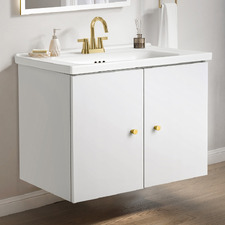 Samson 600mm White Wall Hung Vanity with Ceramic Countertop