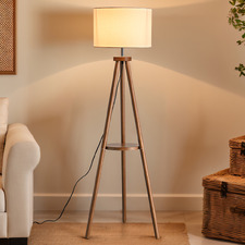 Aurala Rubberwood Floor Lamp