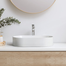 Cove 525mm Gloss White Ceramic Above Counter Basin