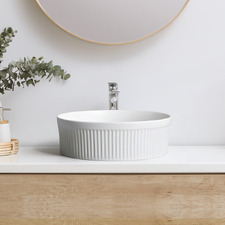 Cove 360mm Matte White Round Ceramic Above Counter Basin