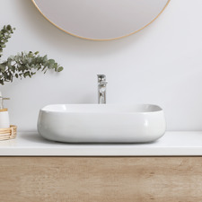 Cove 610mm Gloss White Ceramic Above Counter Basin