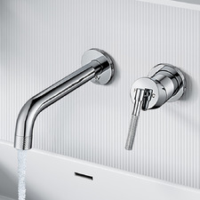 Perach 180mm Bath/Basin Wall Mixer Set