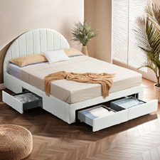 Turtledove Queen Bed Frame with 4 Drawers