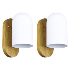 Pearson Ash Wood & Iron Wall Sconces (Set of 2)
