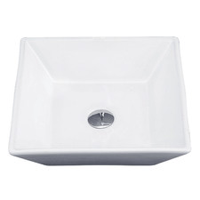 41.5cm White Rectangular Ceramic Basin