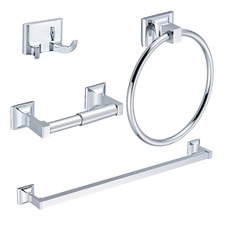4 Piece Brushed Nickel Bathroom Fixture Set