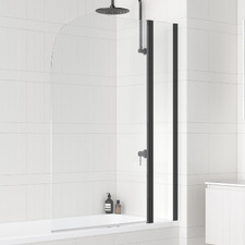 Opal Matte Black Glass Shower Screen