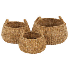 3 Piece Akua Seagrass Basket with Handles Set