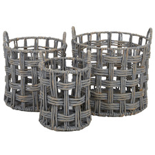3 Piece Hildur Water Hyacinth Basket Set