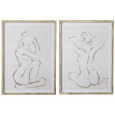 2 Piece Grace Framed Printed Wall Art Set