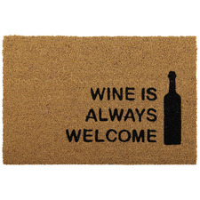 Wine is Always Welcome Coir Doormat