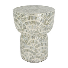 Lira Capiz Inlay Accent Stool