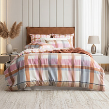 Pink Checkered Miranda Cotton Quilt Cover Set
