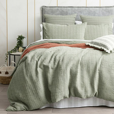 Green Celeste Cotton Quilt Cover Set